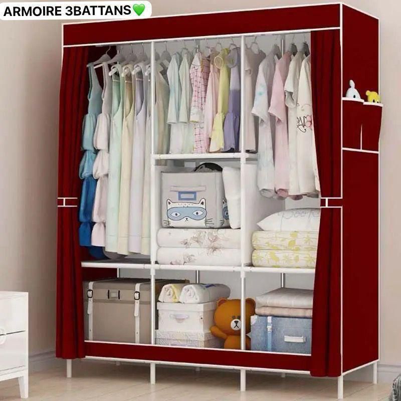 Armoire 3 Battant en tissu