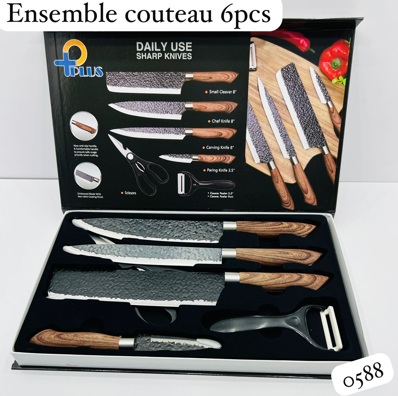 Boite ensemble couteaux 6 pièces
